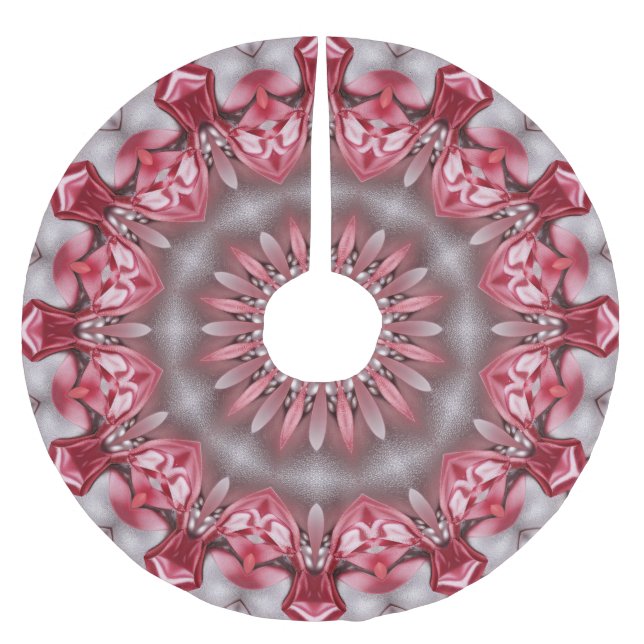 Rosa dekoratives Baumrock Polyester Weihnachtsbaumdecke (Vorderseite)