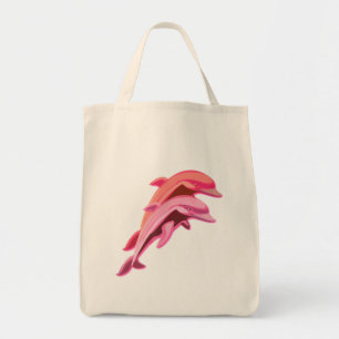 Rosa Delphin-Entwurfs-Lebensmittelgeschäft-Tasche Tragetasche