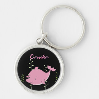 Rosa Delphin-Mädchen-Namensschlüsselring Keychain Schlüsselanhänger