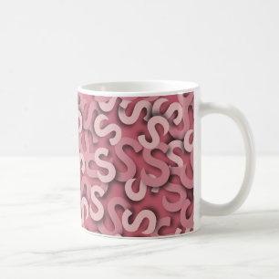 Rosa des Buchstabe-S Tasse