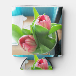 Rosa Desktop-Tulpen Dosenkühler
