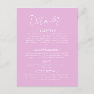 Rosa Details Große Hochzeitskarte Begleitkarte