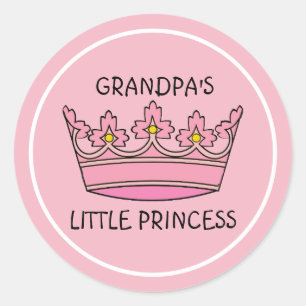 Rosa Diadem Omas kleine Prinzessin Runder Aufkleber