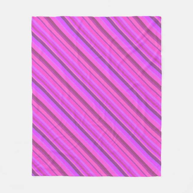 Rosa diagonale Streifen Fleecedecke (Vorderseite)