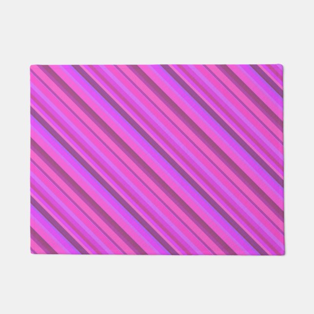 Rosa diagonale Streifen Fußmatte (Vorderseite)