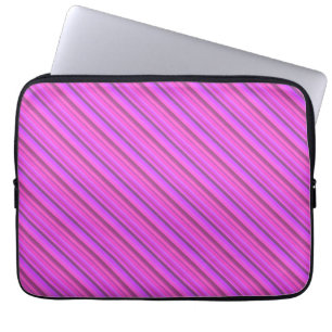 Rosa diagonale Streifen Laptopschutzhülle