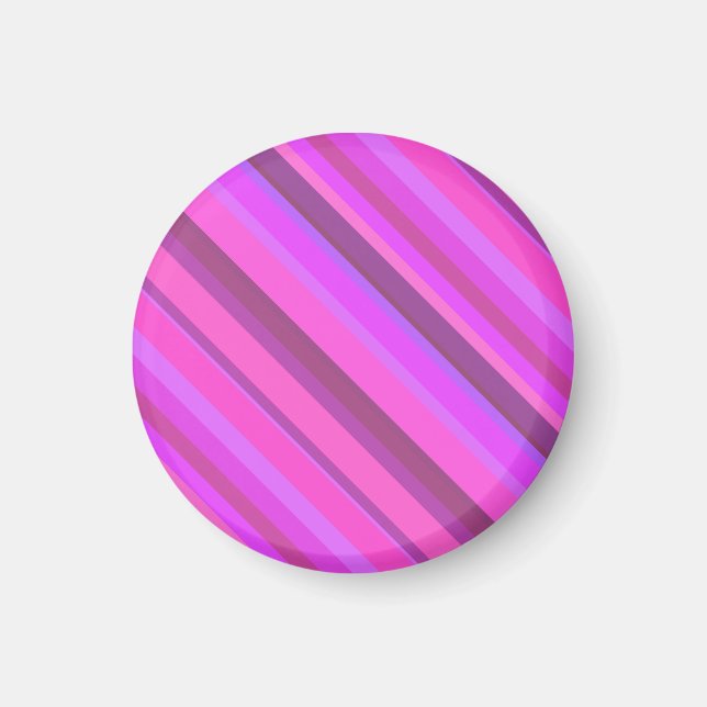 Rosa diagonale Streifen Magnet (Vorne)