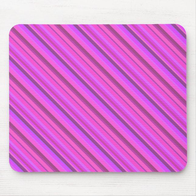 Rosa diagonale Streifen Mousepad (Vorne)