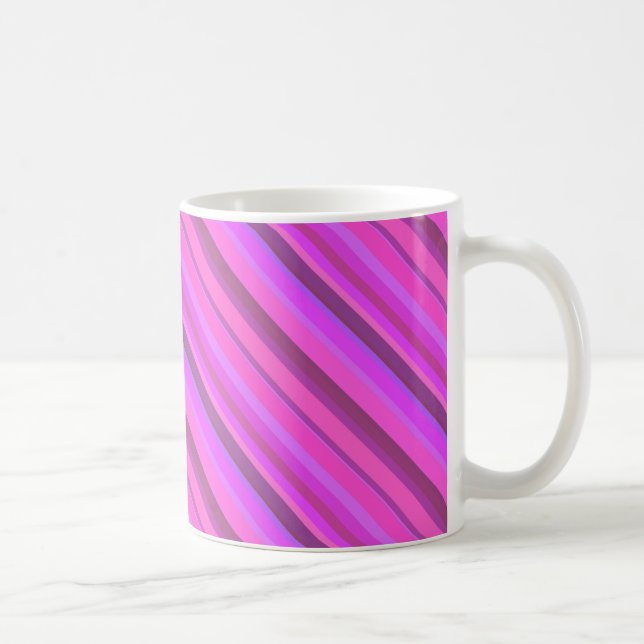 Rosa diagonale Streifen Tasse (Rechts)