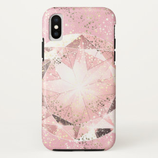 Rosa Diamant auf heller Pastete mit goldenem Spark iPhone X Hülle