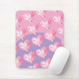 Rosa Diamant-Herz-Muster – Süß und Stylisch Mousepad