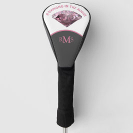 Rosa Diamant im rauen Personalisiert Golf Headcover