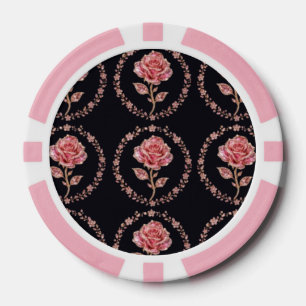 Rosa Diamant Krone Kunstwerk aus rosa Kristall Pokerchips