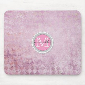 Rosa Diamant-Muster-Hintergrund-Monogramm Mousepad