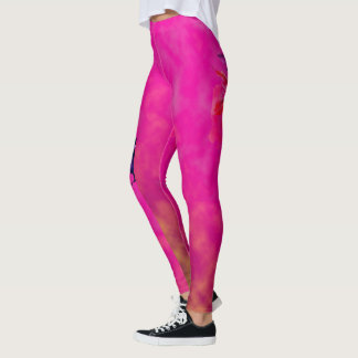rosa Diamant und Blütenblüte Leggings
