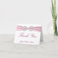 Rosa Diamant Unendlichkeits-Hochzeit-Dankeskarten