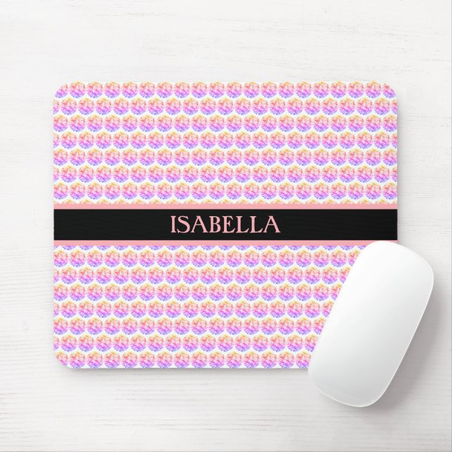 Rosa Diamanten/Fraktal-Mosaik Mousepad (Mit Mouse)