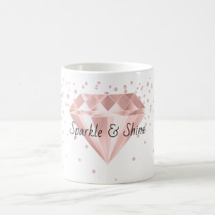 Rosa Diamanten funkeln Kaffeetasse