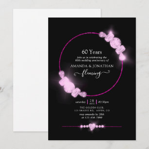Rosa Diamantene Hochzeitstagsfeier Einladung