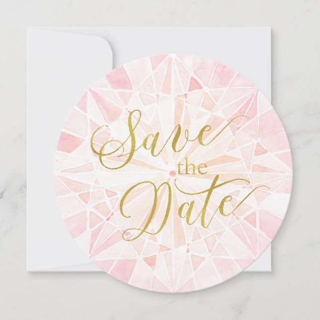 Rosa Diamantenhochzeit speichert das Datum Save The Date (Vorderseite)