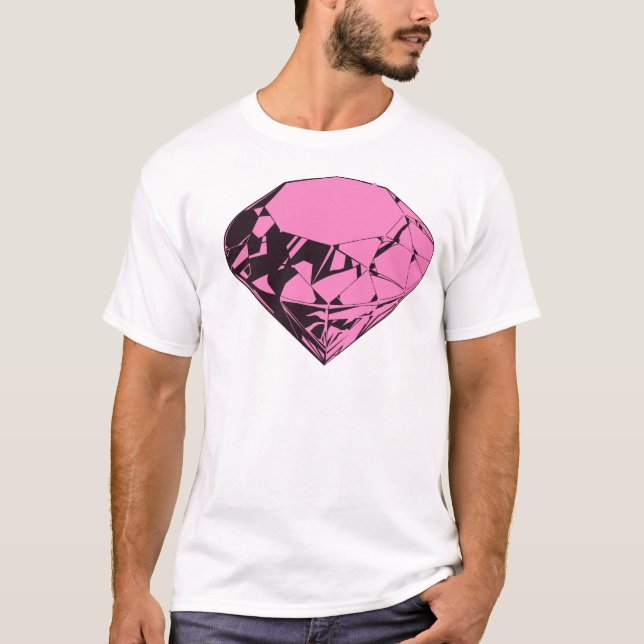 Rosa Diamantsilkscreen-Entwurf T-Shirt (Vorderseite)
