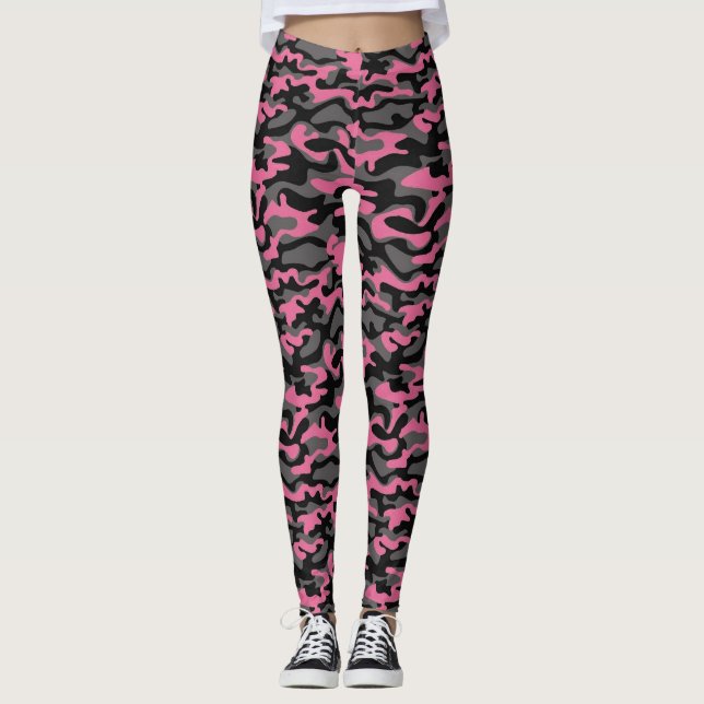 Rosa/die Leggings der grauen Tarnungs-Frauen (Vorderseite)