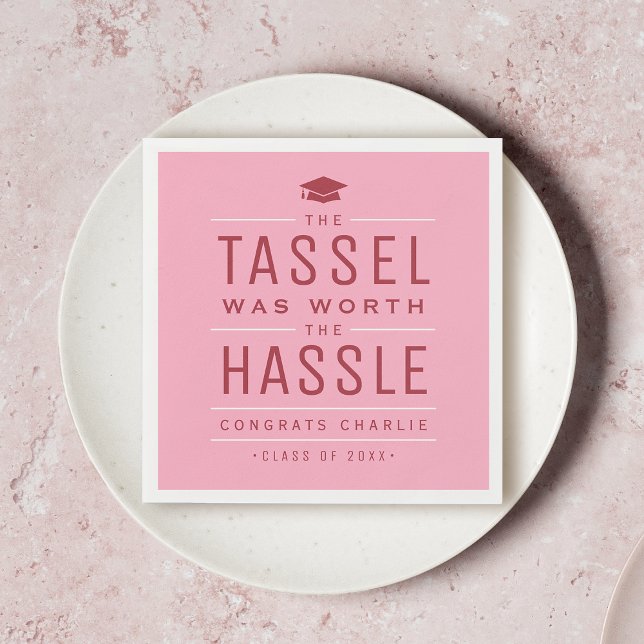 Rosa die Tassel war den problematischen Abschluss  Serviette (Von Creator hochgeladen)