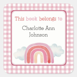 Rosa Dieses Buch gehört zum Aufkleber mit Regenbog