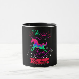 Rosa Dieses Mädchen liebt ihr Pferd Tasse