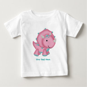 Rosa Dino (anpassbar) Baby T-shirt