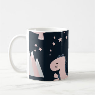 Rosa Dinosaurier, dunkler Hintergrund, niedlich Kaffeetasse