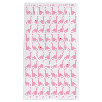 Rosa Dinosaurier-Geschenk-Tasche Kleine Geschenktüte