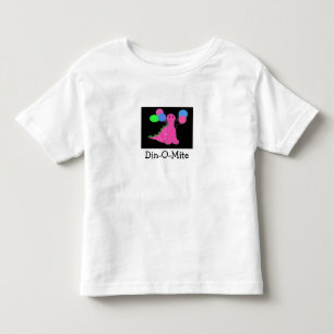Rosa Dinosaurier mit Ballons Kleinkind T-shirt