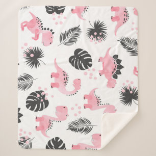 Rosa Dinosaurier: Niedliches Kindermuster. Sherpadecke
