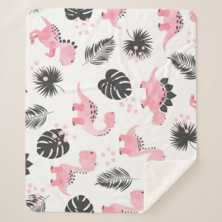 Rosa Dinosaurier: Niedliches Kindermuster. Sherpadecke
