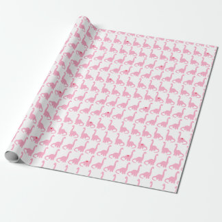 Rosa Dinosaurier-Packpapier Geschenkpapier