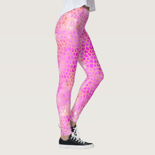 Rosa Dinosaurier verborgen Leggings (Rechts)