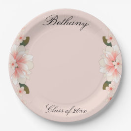 Rosa-Diplom-Foto-Abschluss Pappteller