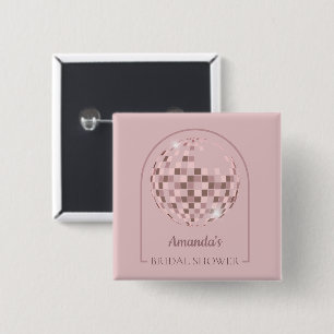 Rosa Disco Boogie Brautparty Button