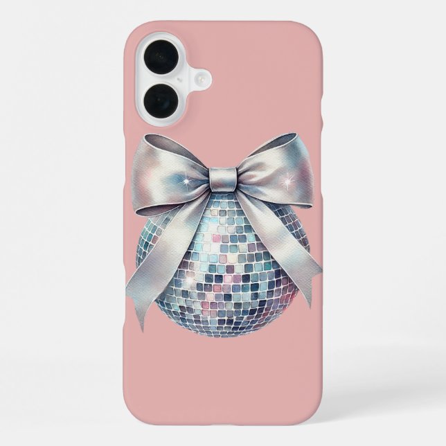 Rosa Disco-Kugel  iPhone Hülle (Rückseite)