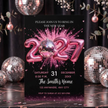 Rosa Disco-Kugel Silvesterparty 2027