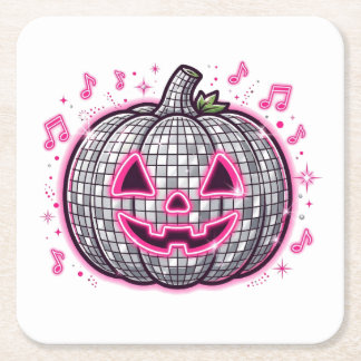 Rosa Disco-Kürbis-Halloween-Party-Teller Rechteckiger Pappuntersetzer
