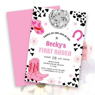 Rosa Disco Rodeo Wild West Girl Einladung