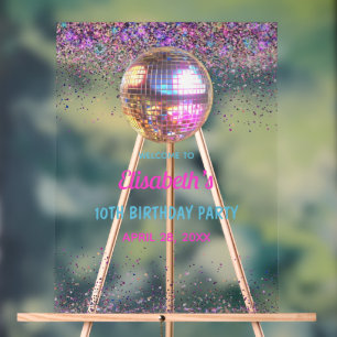 Rosa Disco-Trendy in meinen zweistelligen Ära zum  Acrylschild