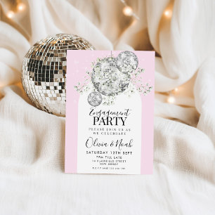 Rosa Diskothek Ball Gypsophila Engagement Party Einladung