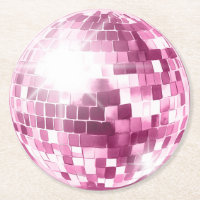 Rosa Diskothek Ball Round Untersetzer