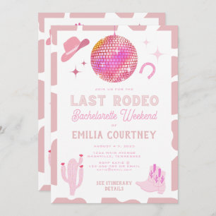 Rosa Diskothek Cowgirl Einladung
