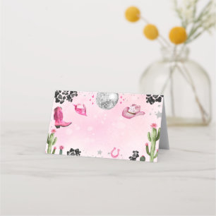 Rosa Diskothek Cowgirl Food Label Platzkarte