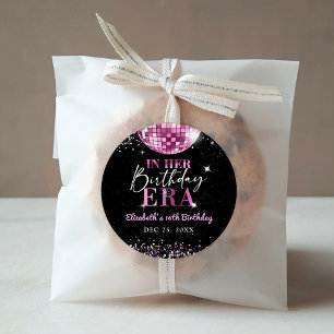 Rosa Diskothek in meiner Geburtstagszeit Runder Aufkleber