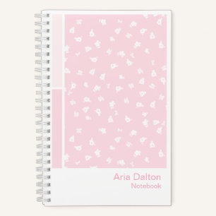 Rosa Ditsy Blumen Vertikales Paletten Notizbuch
